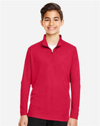 Team 365 TT31Y, Youth Zone Performance Quarter-zip Pullover, Sport Red