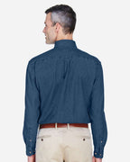 Harriton M550T, 14698 Men's Tall Denim Shirt, Dark Denim