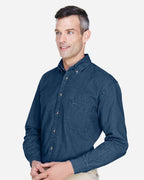 Harriton M550T, 14698 Men's Tall Denim Shirt, Dark Denim