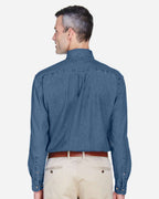 Harriton M550T, 14698 Men's Tall Denim Shirt, Light Denim