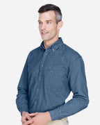 Harriton M550T, 14698 Men's Tall Denim Shirt, Light Denim