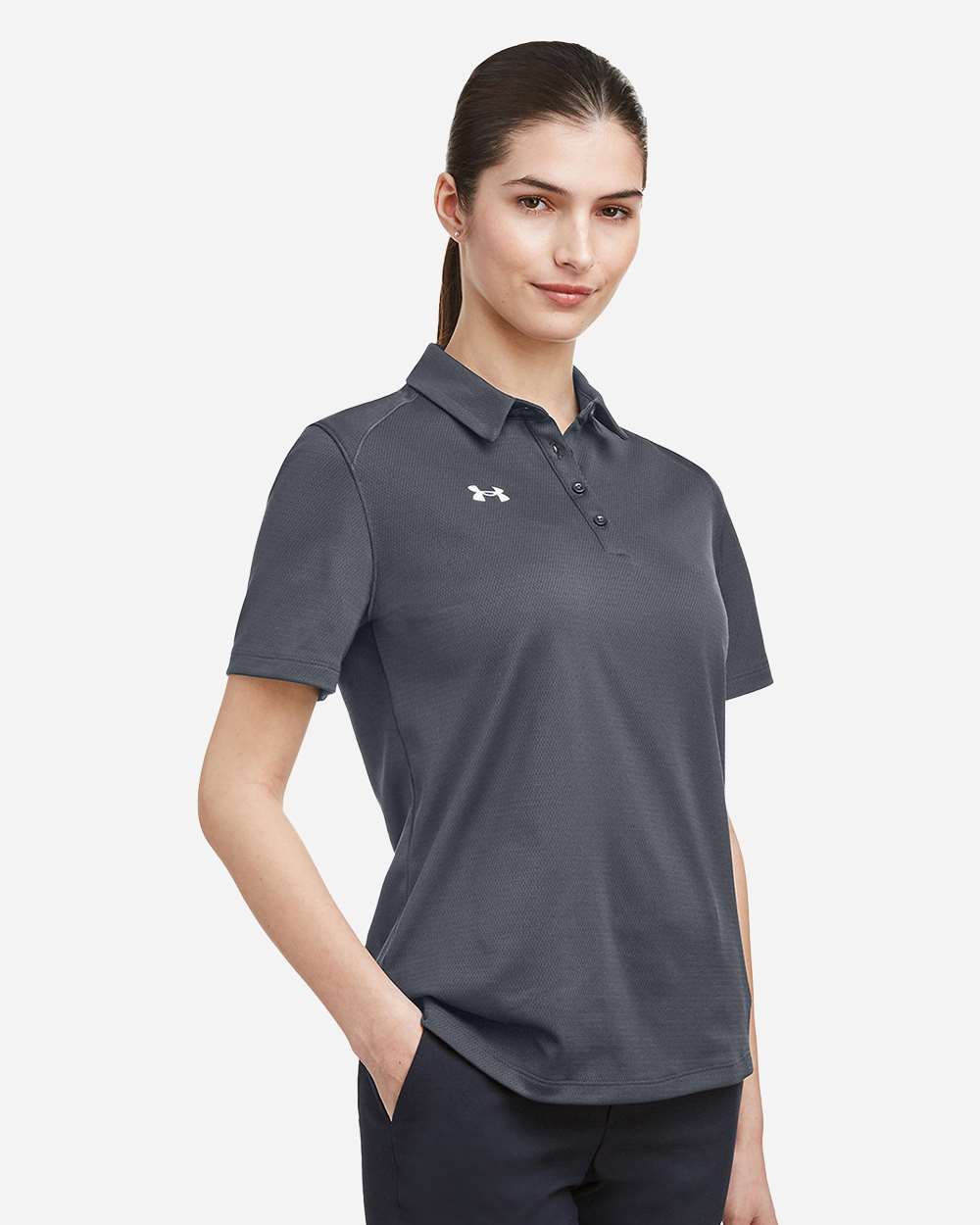 Under Armour 1370431, Polos, CS Grey Light Heather/ White