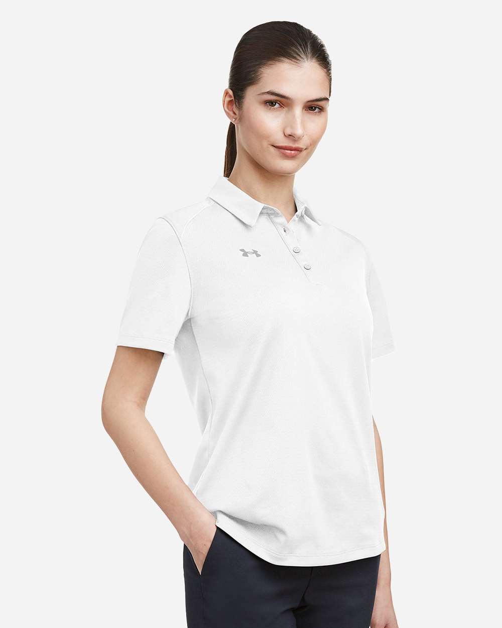 Under Armour 1370431, Polos, White/ Mod Grey