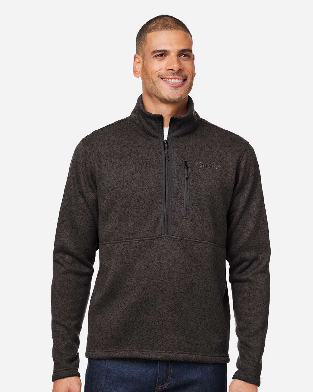 Marmot M16221, Men's Drop Line Half-zip Jacket, Black Heather