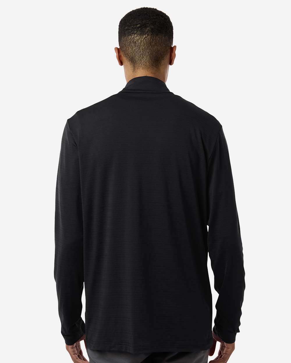 Adidas A708, Men's Textured Stripe Quarter-zip Pullover, Black