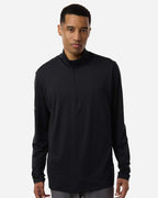 Adidas A708, Men's Textured Stripe Quarter-zip Pullover, Black