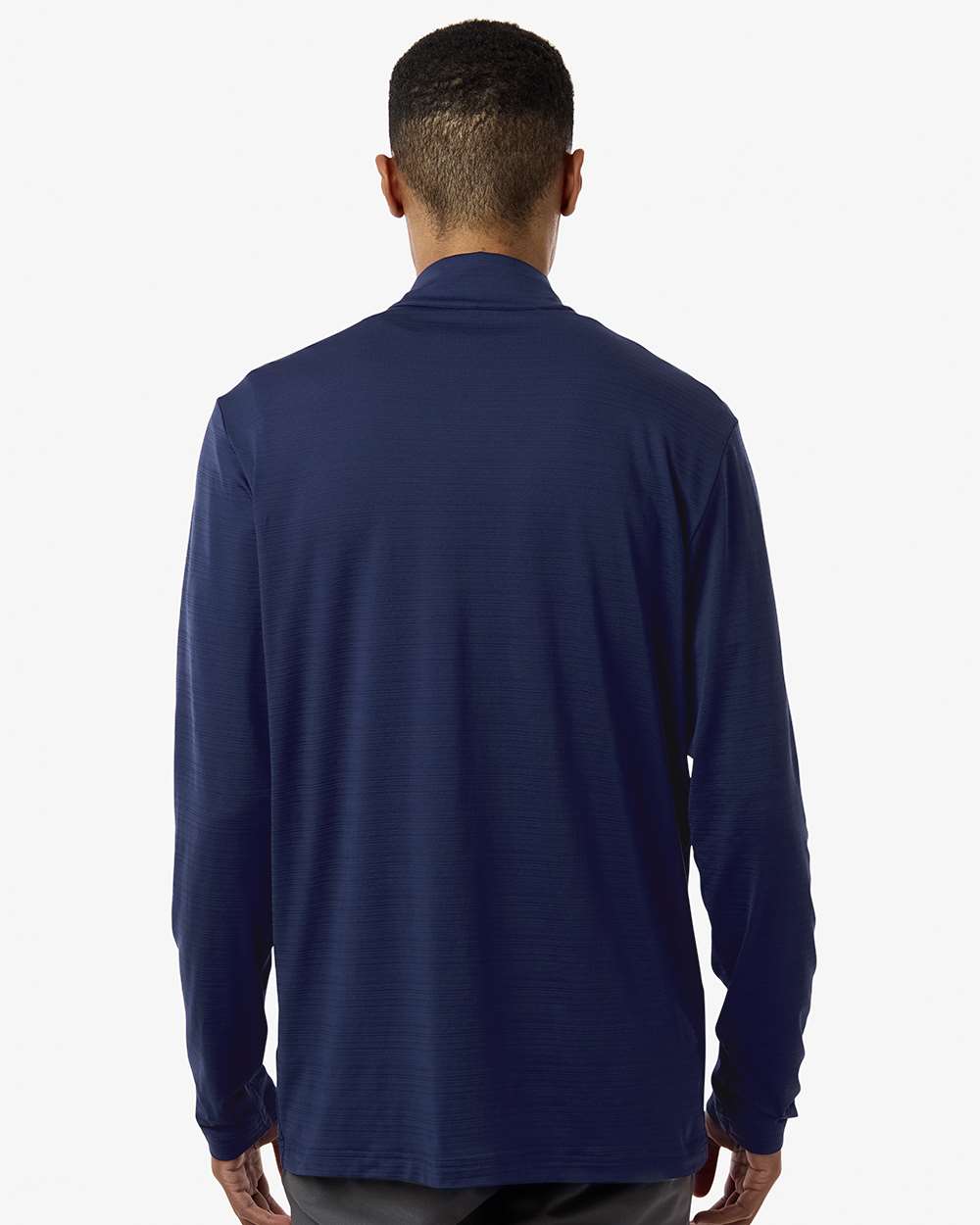 Adidas A708, Men's Textured Stripe Quarter-zip Pullover, Dark Blue