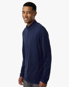 Adidas A708, Men's Textured Stripe Quarter-zip Pullover, Dark Blue