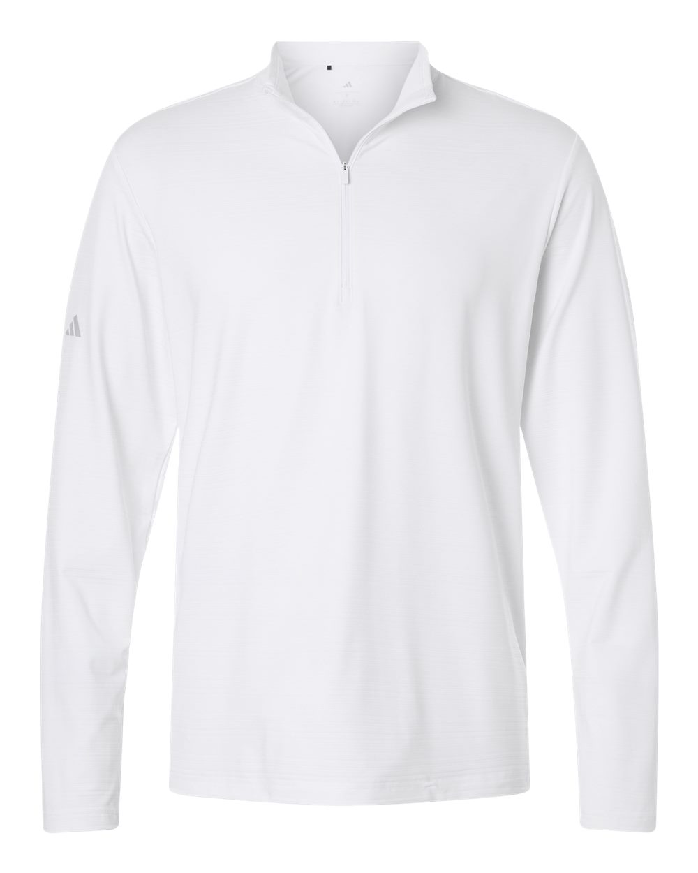 Adidas A708, Men's Textured Stripe Quarter-zip Pullover, White