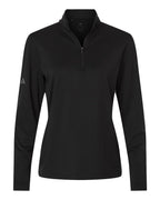 Adidas A709, Women's Textured Stripe Quarter-zip Pullover, Black