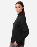 Adidas A709, Women's Textured Stripe Quarter-zip Pullover, Black