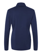 Adidas A709, Women's Textured Stripe Quarter-zip Pullover, Dark Blue