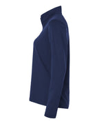Adidas A709, Women's Textured Stripe Quarter-zip Pullover, Dark Blue