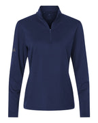 Adidas A709, Women's Textured Stripe Quarter-zip Pullover, Dark Blue
