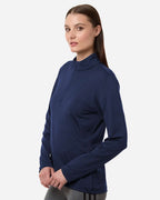 Adidas A709, Women's Textured Stripe Quarter-zip Pullover, Dark Blue