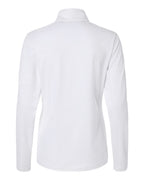 Adidas A709, Women's Textured Stripe Quarter-zip Pullover, White
