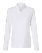 Adidas A709, Women's Textured Stripe Quarter-zip Pullover, White