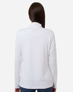 Adidas A709, Women's Textured Stripe Quarter-zip Pullover, White