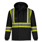 CX2 Hi-Vis L01275, - Kenworth - 5in1 Hi-vis Parka W/ Detachable Hood, Black