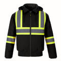CX2 Hi-Vis L01290, - International - Cotton Canvas Hi-vis Bomber Jacket W/ Detachable Hood, Black