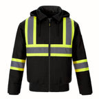 CX2 Hi-Vis L01290, - International - Cotton Canvas Hi-vis Bomber Jacket W/ Detachable Hood, Black