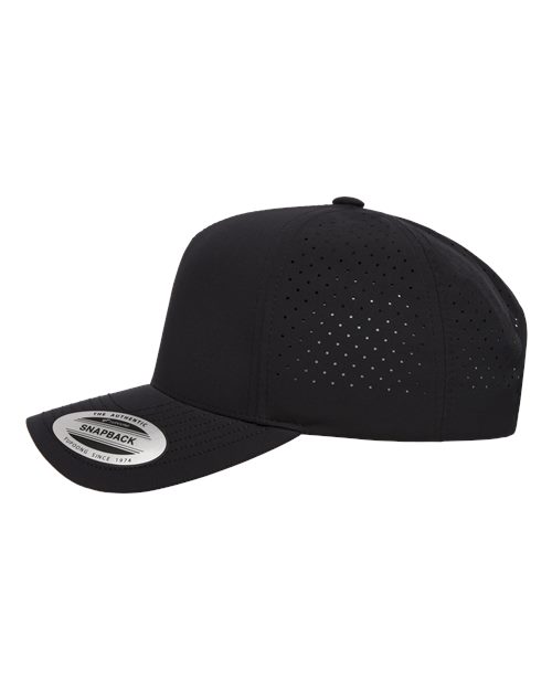 YP Classics 5389AP, Five-panel Snapback With Perforated Cap, Black
