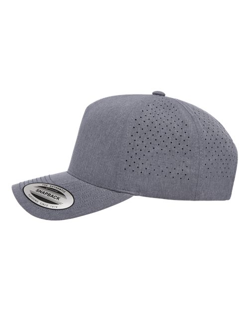 YP Classics 5389AP, Five-panel Snapback With Perforated Cap, Heather Grey