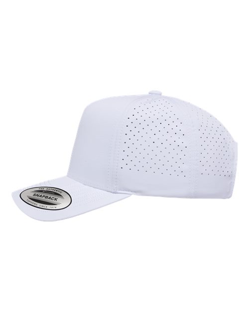 YP Classics 5389AP, Five-panel Snapback With Perforated Cap, White