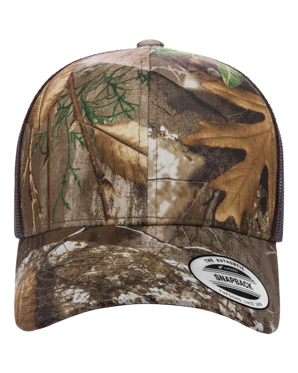 YP Classics 6606, Retro Trucker Cap, Realtree Edge/ Brown