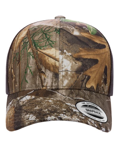 YP Classics 6606, Retro Trucker Cap, Realtree Edge/ Brown