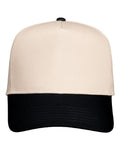 Valucap 8869, Five-panel Twill Cap, Natural/ Black