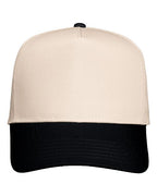Valucap 8869, Five-panel Twill Cap, Natural/ Black