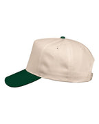 Valucap 8869, Five-panel Twill Cap, Natural/ Forest Green