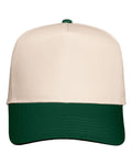 Valucap 8869, Five-panel Twill Cap, Natural/ Forest Green