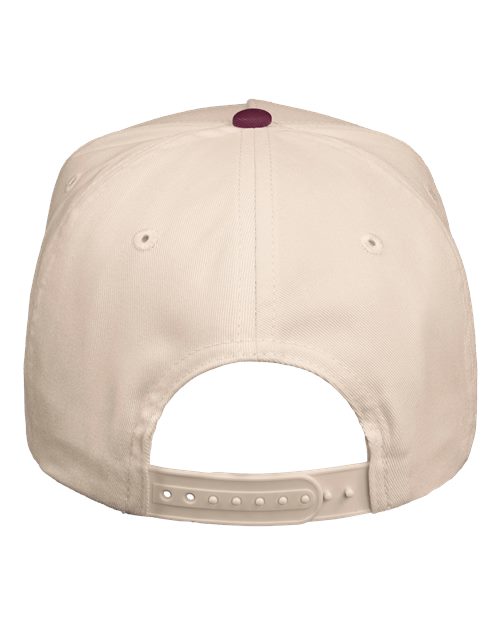 Valucap 8869, Five-panel Twill Cap, Natural/ Maroon
