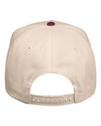 Valucap 8869, Five-panel Twill Cap, Natural/ Maroon