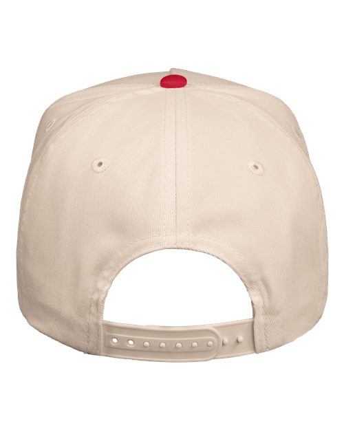 Valucap 8869, Five-panel Twill Cap, Natural/ Red
