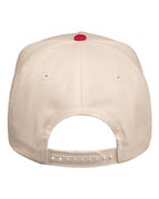 Valucap 8869, Five-panel Twill Cap, Natural/ Red