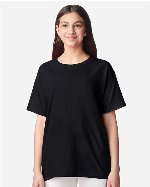 Gildan 12523, 3000b Youth Light Cotton T-shirt, Black