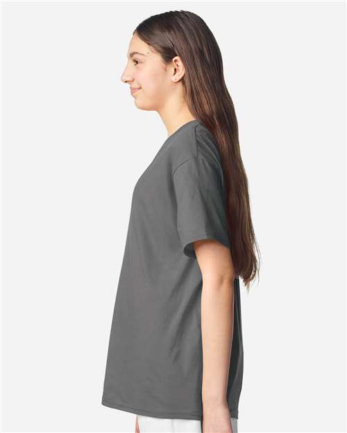 Gildan 12523, 3000b Youth Light Cotton T-shirt, Charcoal