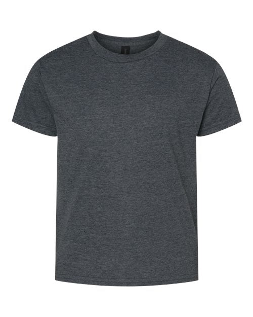 Gildan 12523, 3000b Youth Light Cotton T-shirt, Dark Heather