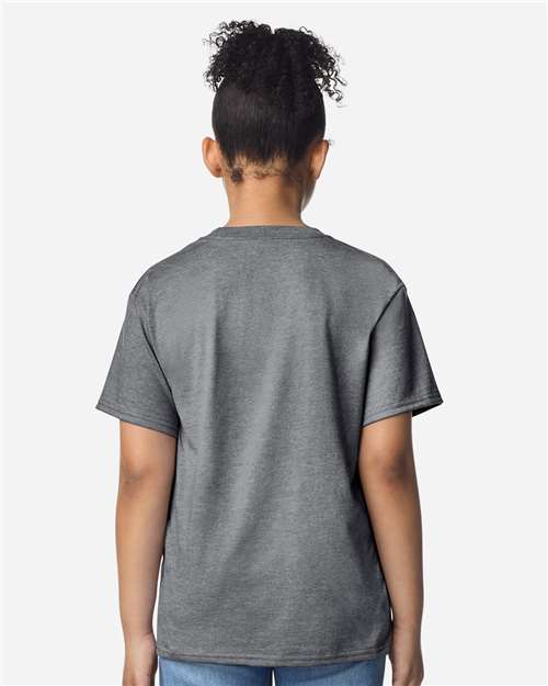 Gildan 12523, 3000b Youth Light Cotton T-shirt, Graphite Heather