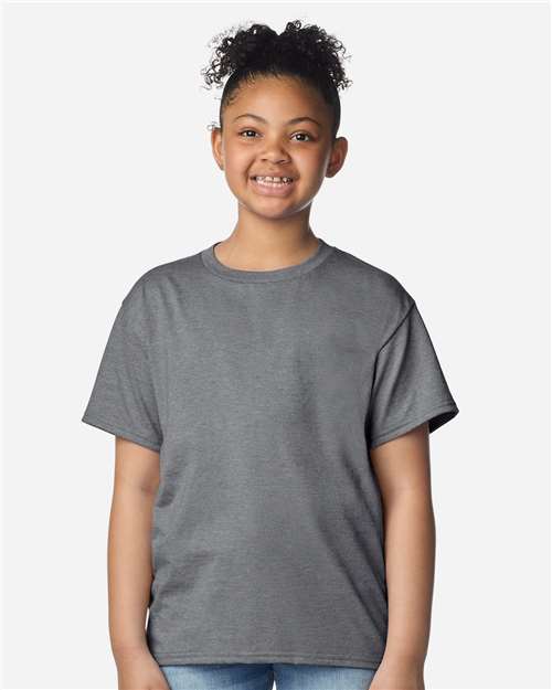 Gildan 12523, 3000b Youth Light Cotton T-shirt, Graphite Heather