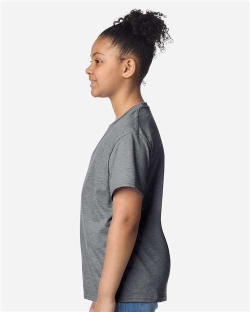 Gildan 12523, 3000b Youth Light Cotton T-shirt, Graphite Heather