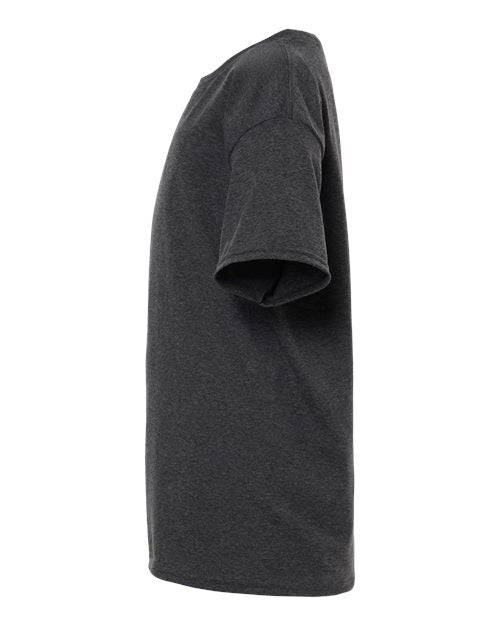 Gildan 12523, 3000b Youth Light Cotton T-shirt, Heather Dark Grey
