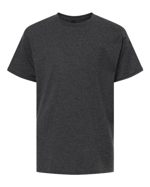 Gildan 12523, 3000b Youth Light Cotton T-shirt, Heather Dark Grey