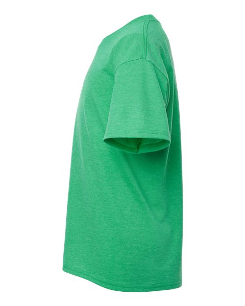 Gildan 12523, 3000b Youth Light Cotton T-shirt, Heather Irish Green