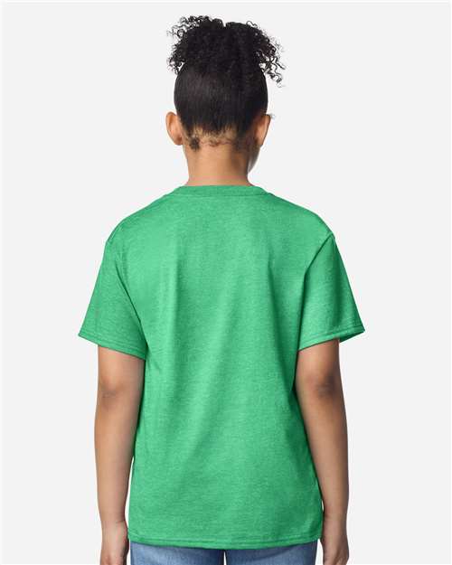 Gildan 3000B, Youth Light Cotton T-shirt, Heather Irish Green