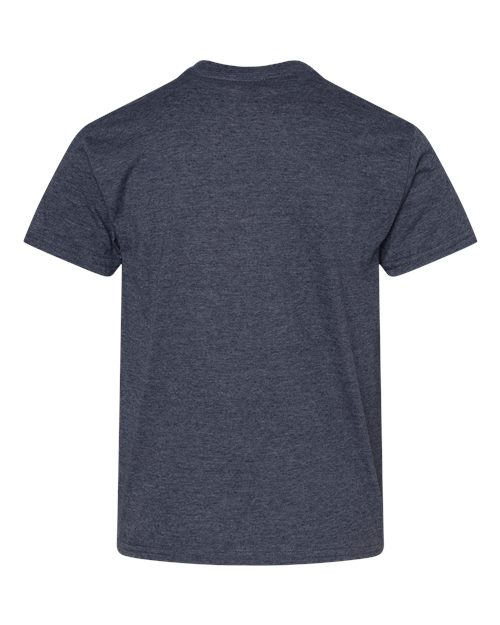 Gildan 12523, 3000b Youth Light Cotton T-shirt, Heather Navy