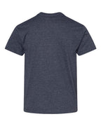 Gildan 12523, 3000b Youth Light Cotton T-shirt, Heather Navy